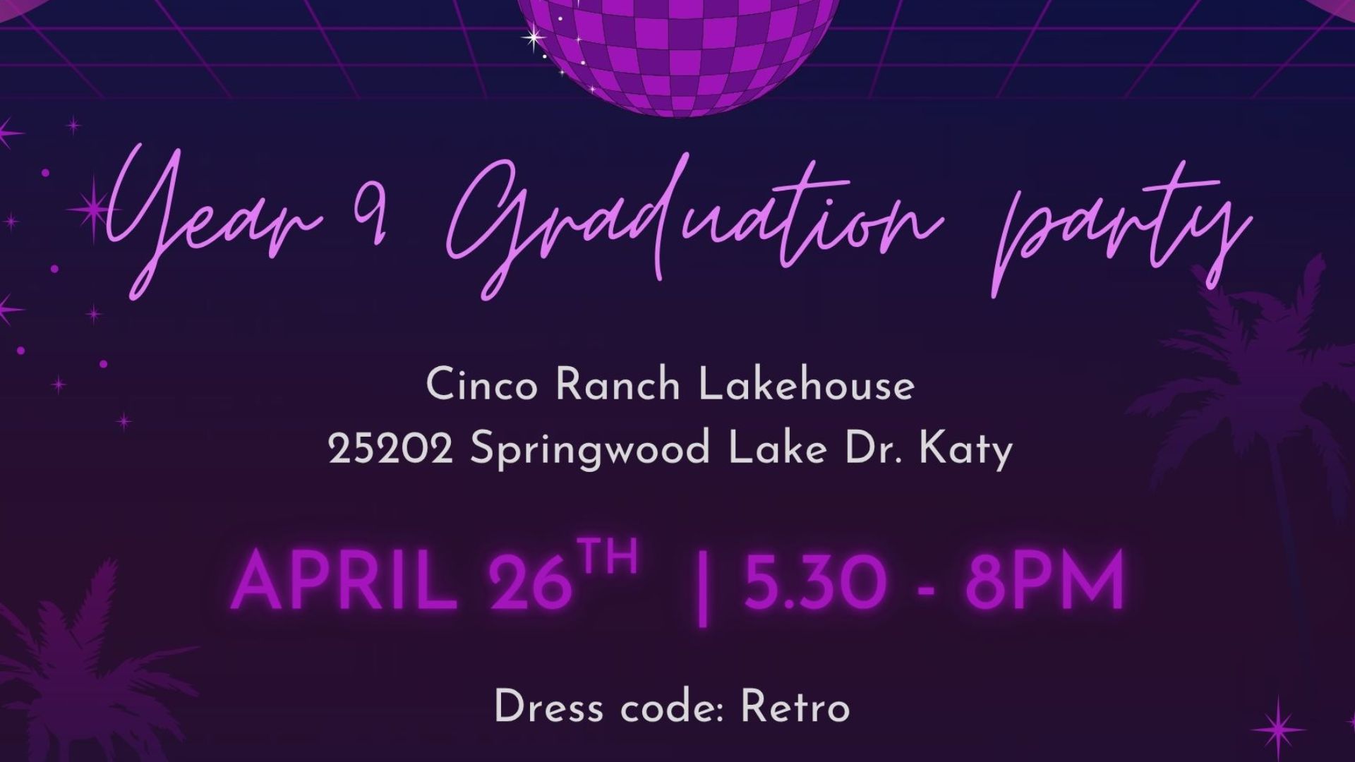 Year 9 2026 Graduation Party Landscape